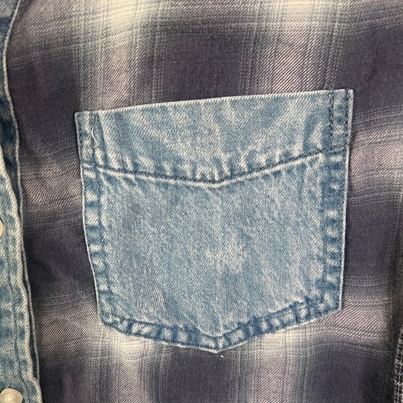 American Eagle Outfitters Blue Patterned Casual Shirt 310 - Picture 3 of 13